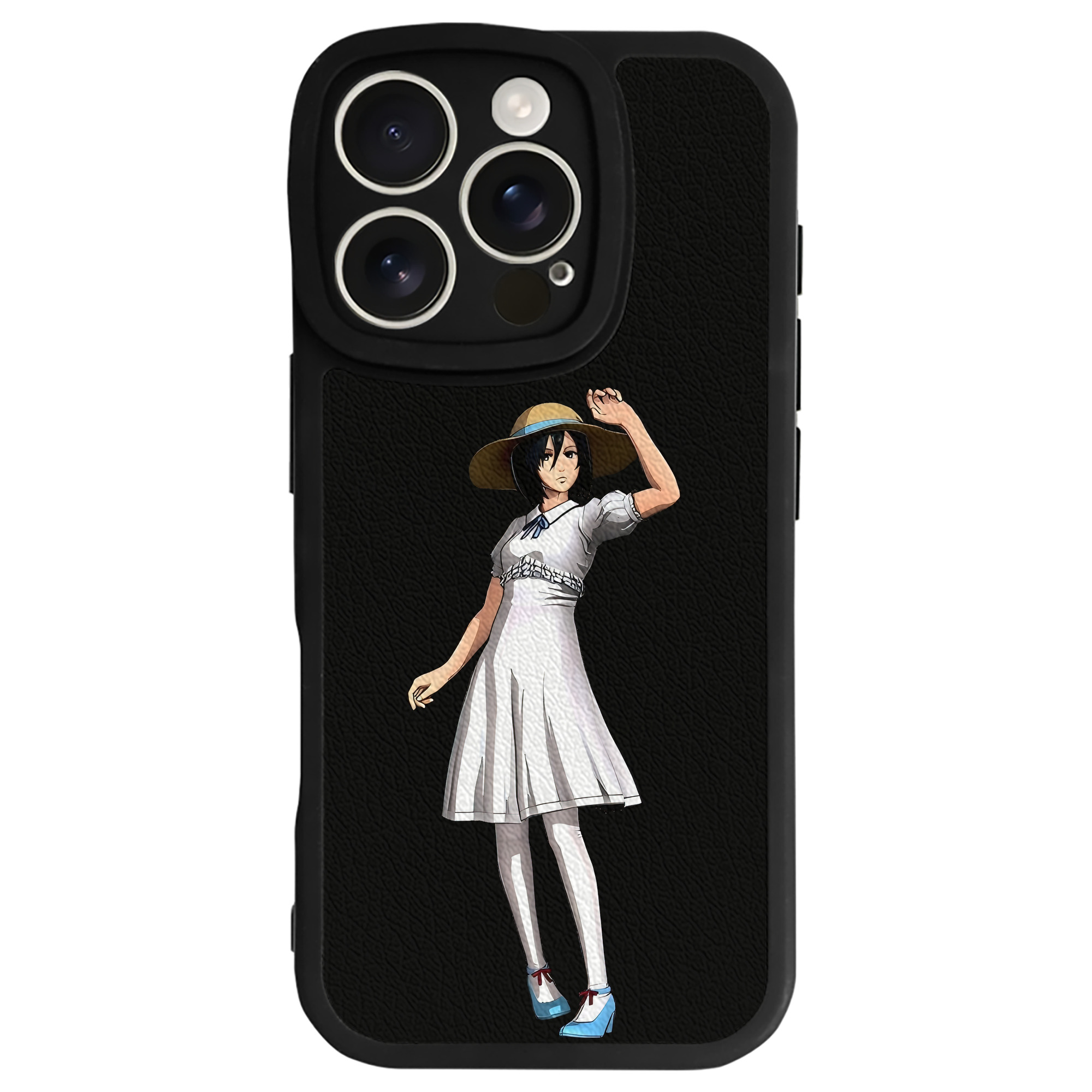（画像用） 進撃の巨人 ミカサ·アッカーマン Attack on Titan Mikasa Ackerman 【iPhone 16シリーズ対応】シリコンスマホケース（レザー調） 材質：シリコン